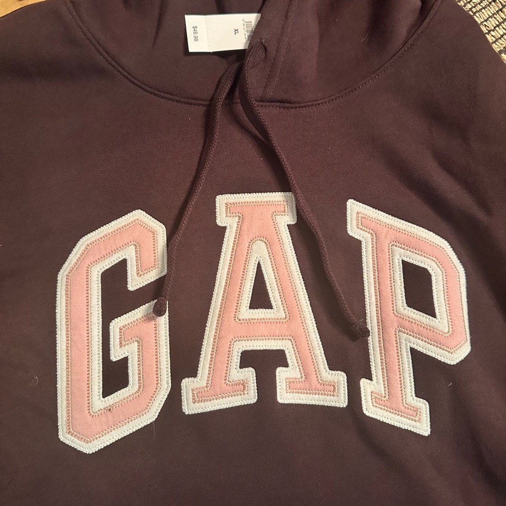 GAP Chocolate Hoodie with Blush Logo